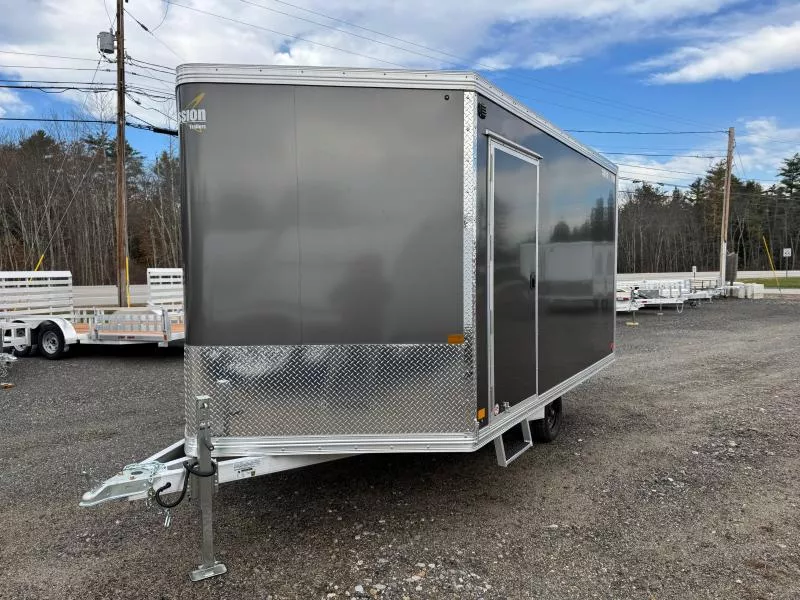 2026 Mission 101x12 Aluminum 2-Place Enclosed Snowmobile Trailer w/Track Mats & Ski Guides