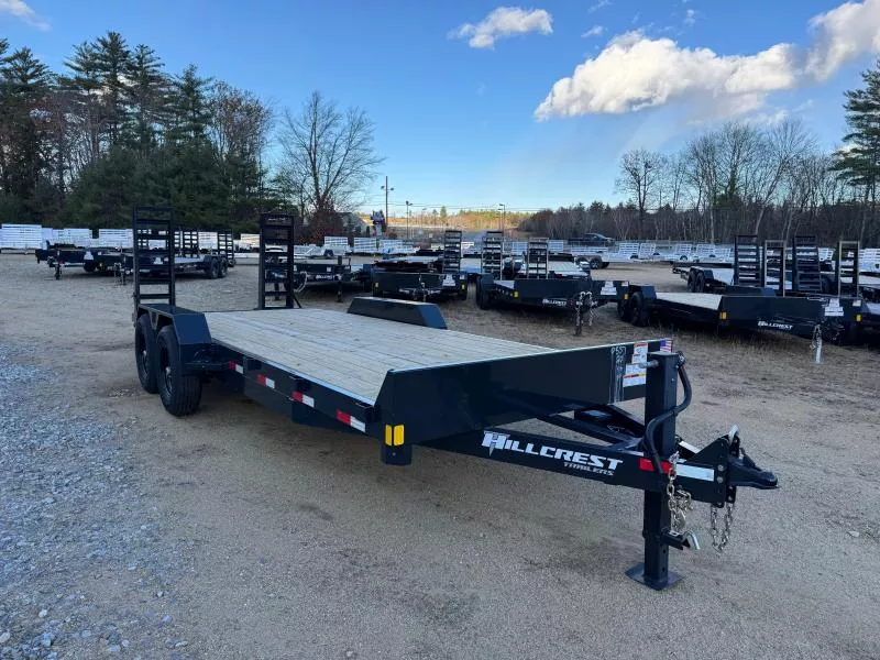 2026 Hillcrest Trailers 7x18+2 Powder Coated 14K Equipment Trailer w/Stand-Up Ramps