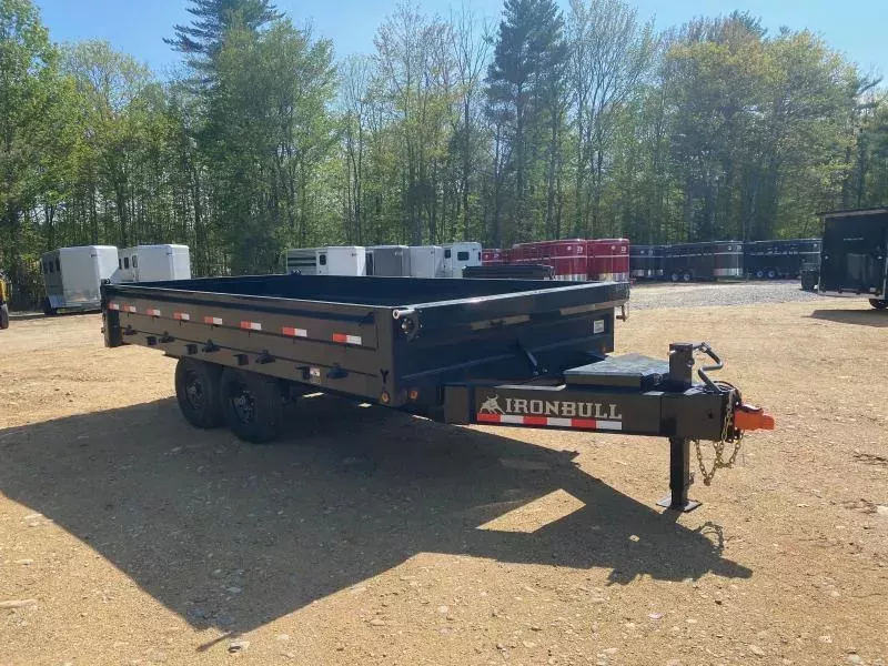 2026 Iron Bull Trailers 8x16 Powder Coated 15K Deckover Dump Trailer w/Fold Down Sides & Ramps