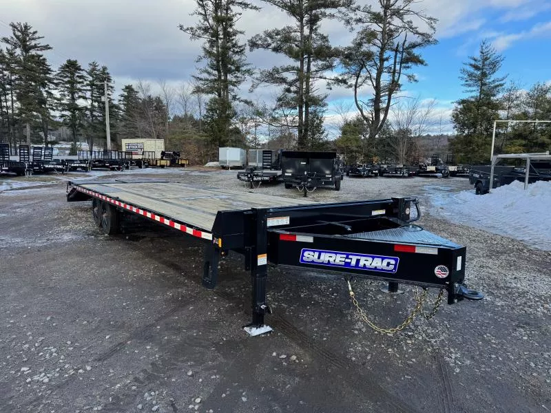 2026 Sure-Trac 8.5x20+5 Powder Coated 17.6K Deckover Equipment Trailer w/Full Width Ramps & Toolbox