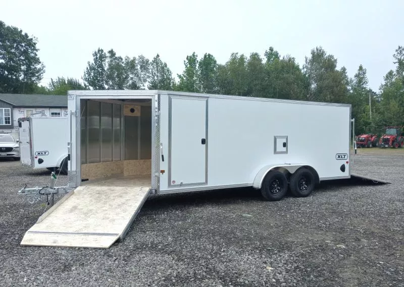 2026 E-Z Hauler XLT 7x18 Aluminum 3-Place Drive In/Out Snowmobile Trailer w/Fuel Door, Spring Assist Ramps