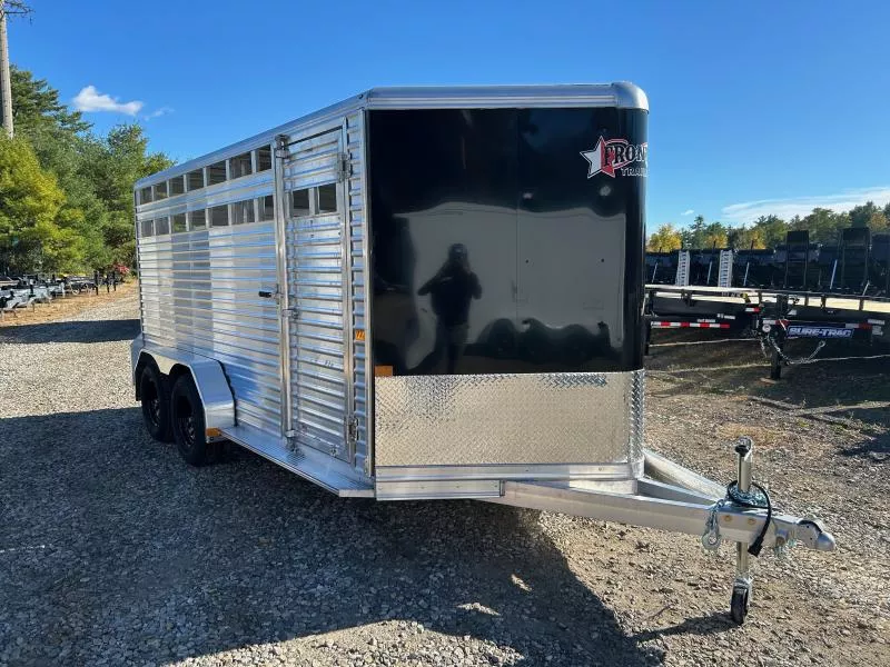 2026 Frontier Livestock 16'7" Aluminum 7K Livestock Trailer w/Sliding Calf Gate