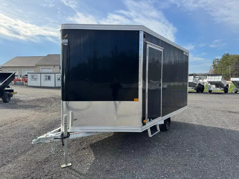 2026 Mission 101x12 Aluminum 2-Place Enclosed Snowmobile Trailer w/Track Mats & Ski Guides