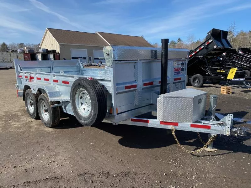 2026 N&N Trailers 7x14 Galvanized 15K Dump Trailer w/Tarp, Ramp Kit & Matching Spare