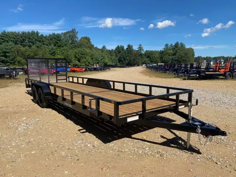 2026 Sure-Trac 7x24 Powder Coated 7K Landscape Trailer w/Rear Ramp Gate