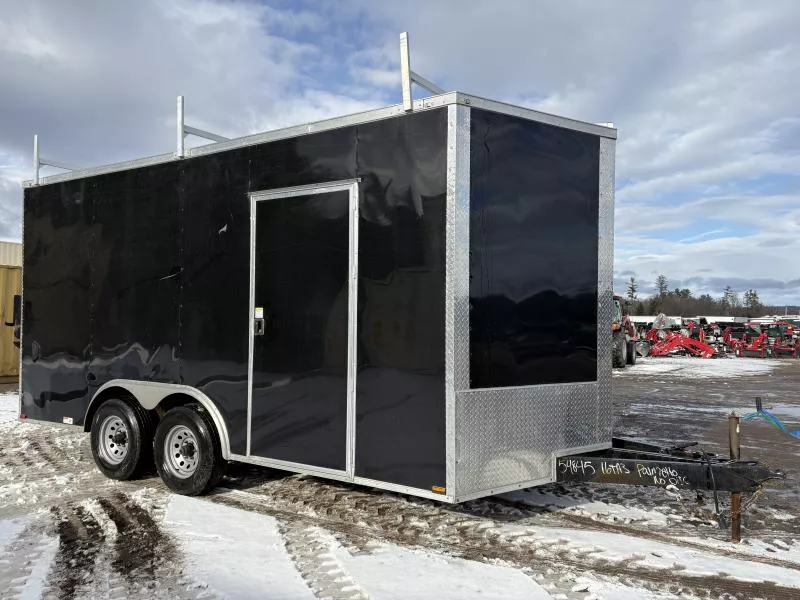 2024 Quality Cargo Trailers 8.5x16 10K Enclosed Contractor w/Ladder Racks, White Vinyl Luan Backed Walls & Rubber Flooring 