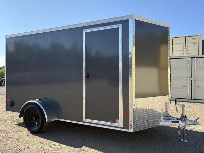 2026 Durabull Trailers 6X12 Aluminum Enclosed Cargo Trailer w/Black Wheels & Rear Ramp 