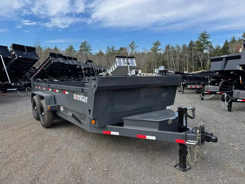2026 Norstar 7x16 Powder Coated 14K Dump Trailer w/Tarp Kit & Ramps