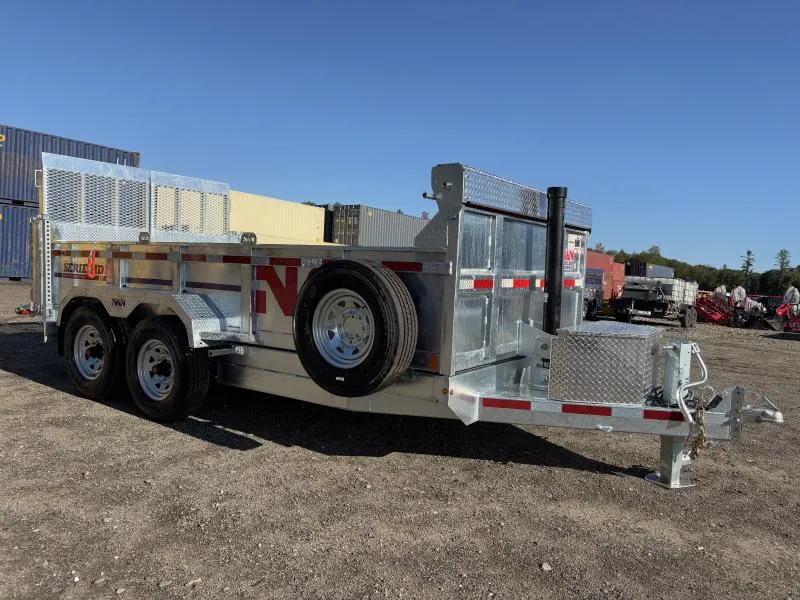 2026 N&N Trailers 7x14 15K Heavy Duty Dump Trailer w/Landscape Gate, Spare Mount & Tire