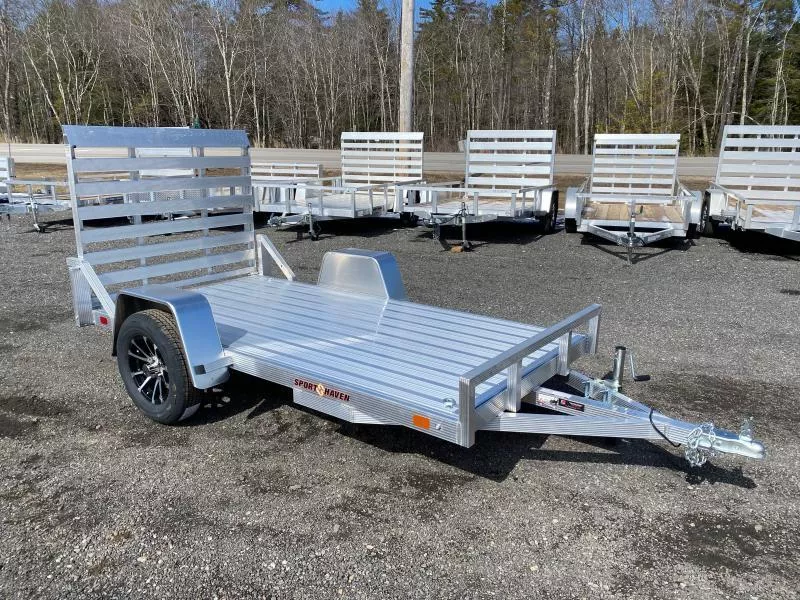 2026 Sport Haven 5x10 All Aluminum 3K Deluxe Flat Utility Trailer w/Fold Flat Rear Ramp