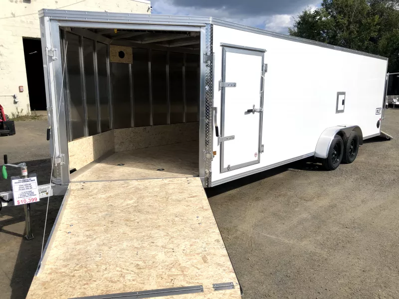 2026 E-Z Hauler XLT 7x22 Aluminum 4-Place Drive In/Out Snowmobile Trailer w/Fuel Door, Spring Assist Ramps. 2005 lbs.