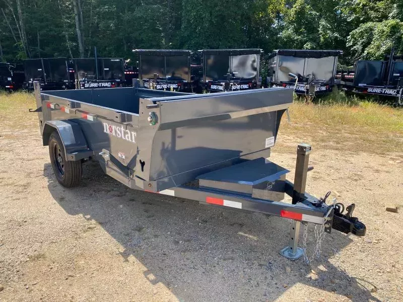 2026 Norstar 5x10 Powder Coated 3.5K Single Ram Dump Trailer w/Ramps & D-Rings