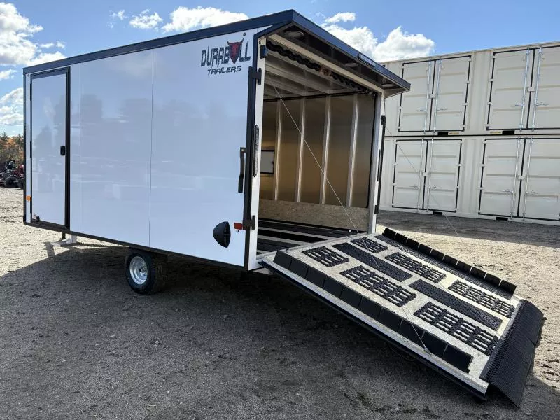 2026 Durabull Trailers 101x12 2-Place Aluminum Multisport Snowmobile Trailer w/Galvanized Package, Rear Spoiler w/Load Lights, Blackout Package & Multisport Snow Package 
