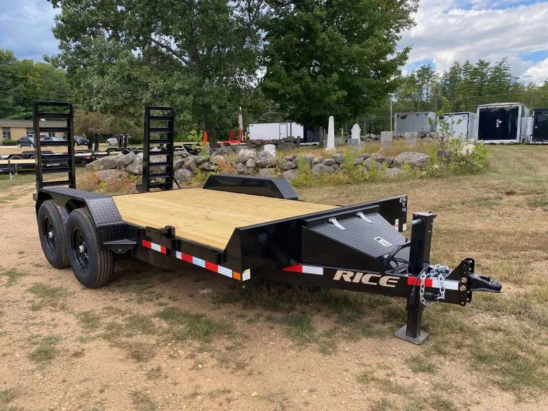 2025 Rice Trailers 7x14 14K LowPro Equipment Trailer w/Ramps & Toolbox