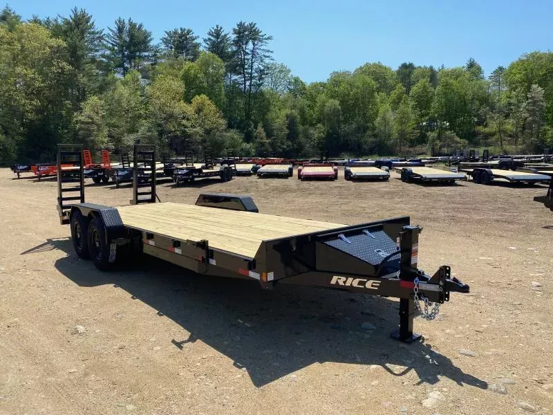 2026 Rice Trailers 7x22 Powder Coated 14k LowPro Equipment Trailer w/Toolbox & Ramps