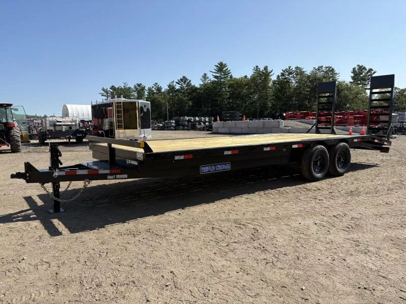 2026 Triple Crown Trailers 8.5x20+4 Deckover 14K Equipment Trailer w/Stand Up Ramps & Tongue Storage Box