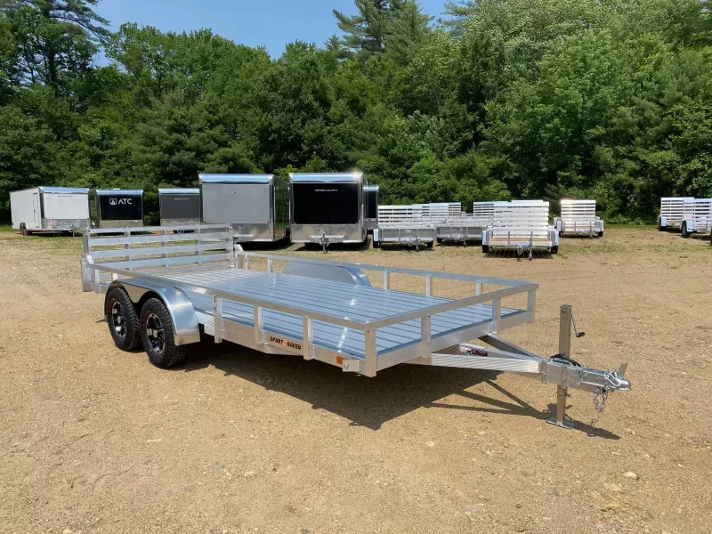 2026 Sport Haven 7x16 Aluminum 7K Deluxe All Terrain Utility Trailer w/Bi-Fold Rear Ramp
