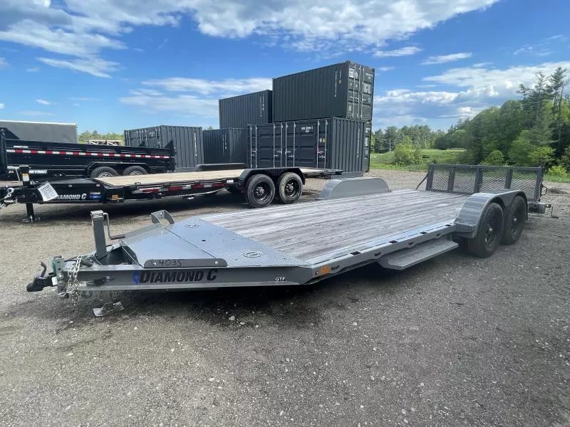 2024 Diamond C Trailers 7x18 7K Powder Coated Car Hauler w/ Bi-Fold Ramp