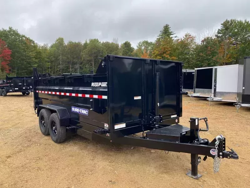 2026 Sure-Trac 7x14 Powder Coated 14K Telescopic High Side Dump Trailer w/Tarp Kit & Ramps
