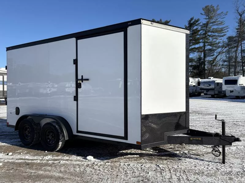 2026 Covered Wagon Trailers 7x14 Enclosed Cargo Trailer w/Extra Height, Blackout Package, PolyCOR Exterior & Bar Lock Side Door