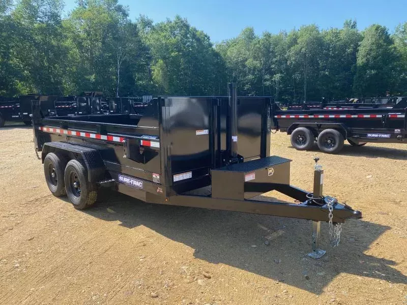 2026 Sure-Trac 6x12 Powder Coated 10K Telescopic Dump Trailer w/Slide In Ramps