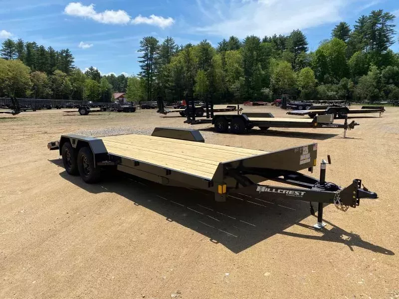 2026 Hillcrest Trailers 7x18+2 Powder Coated 7K Car Hauler w/Slide-In Ramps