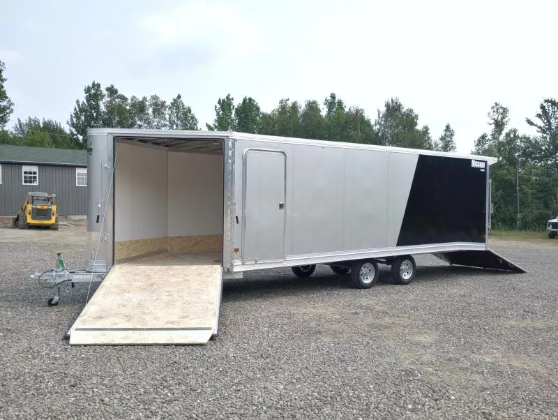2026 Mission 101x24 Aluminum 4-Place Drive In/Out Deckover w/Galvanized Package, Canopy, Spring Assist Ramps