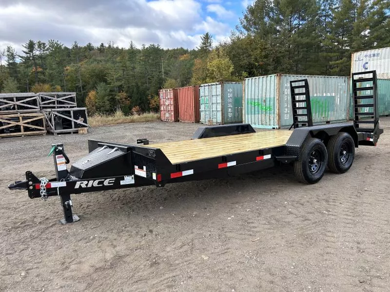 2025 Rice Trailers 7x18 10K Equipment Hauler w/D-Rings, Spare Mount, & Toolbox