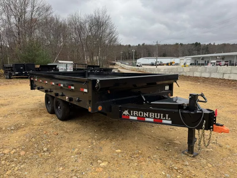 2025 Iron Bull Trailers 8x16 Powder Coated 15K Deckover Dump Trailer w/Fold Down Sides & Ramps