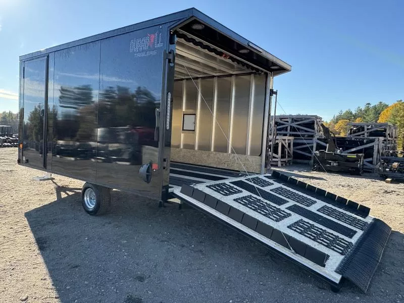 2026 Durabull Trailers 101x12 2-Place Aluminum Multisport Snowmobile Trailer w/Rear Spoiler w/Load Lights, Blackout Package, Multisport Package & Galvanized Package 