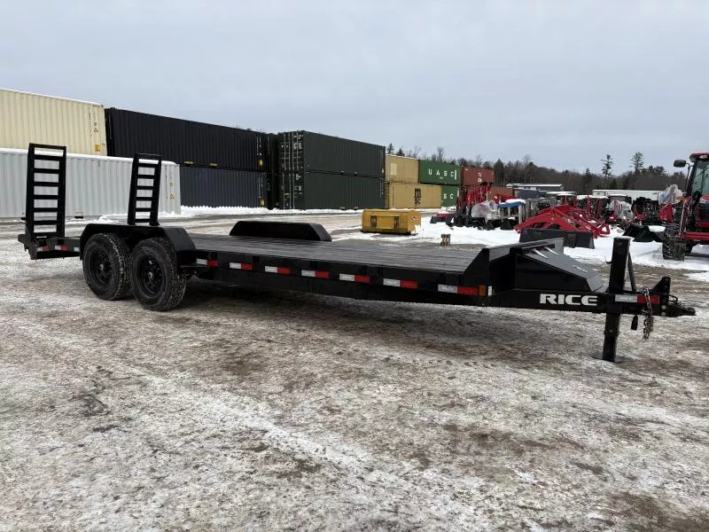 2023 Rice Trailers 7x22 14K Powder Coated Equipment Trailer w/Ramps, Toolbox& D-Rings