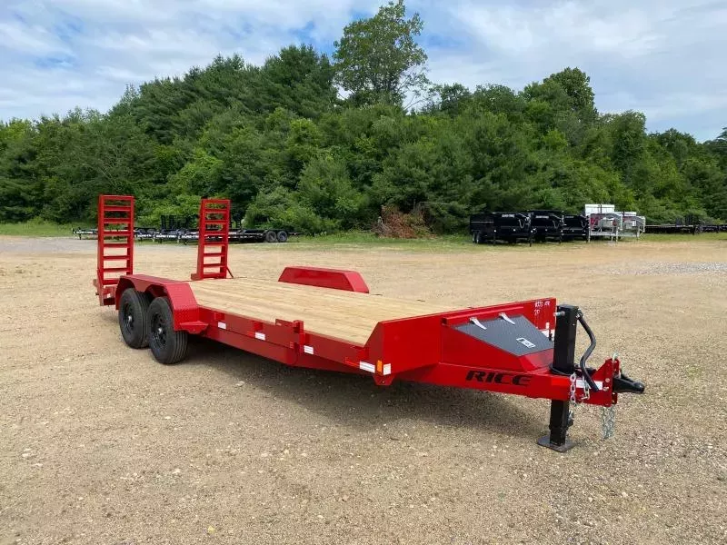 2026 Rice Trailers 7x20 Powder Coated 10k Equipment Equipment Trailer w/Stand-Up Ramps & Toolbox