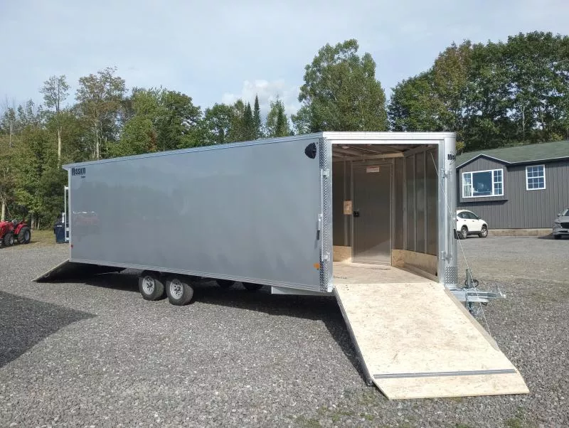 2026 Mission 101x22 Aluminum 4-Place Drive In/Out Deckover w/Spring Assist Ramps, Canopy, Fuel Doors