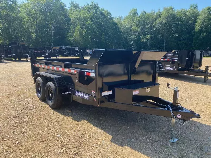 2026 Sure-Trac 6x12 Powder Coated 10K Dump Trailer w/Slide In Ramps