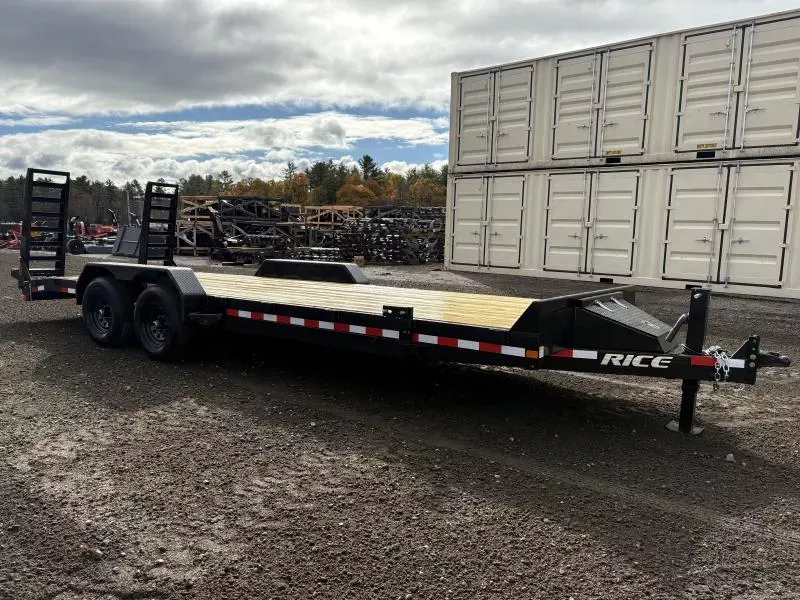 2026 Rice Trailers 7x22 10K Powder Coated Equipment Trailer w/Toolbox & Ramps