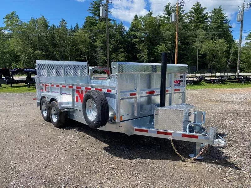 2026 N&N Trailers 7x16 Galvanized 15K Dump Trailer w/Rear Combo Gate & Tarp Kit