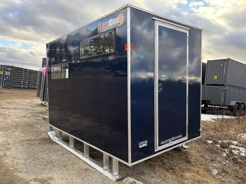 2026 SnoPro Trailers 6x10 Aluminum Ice Shack w/Tow Hitch & Skis