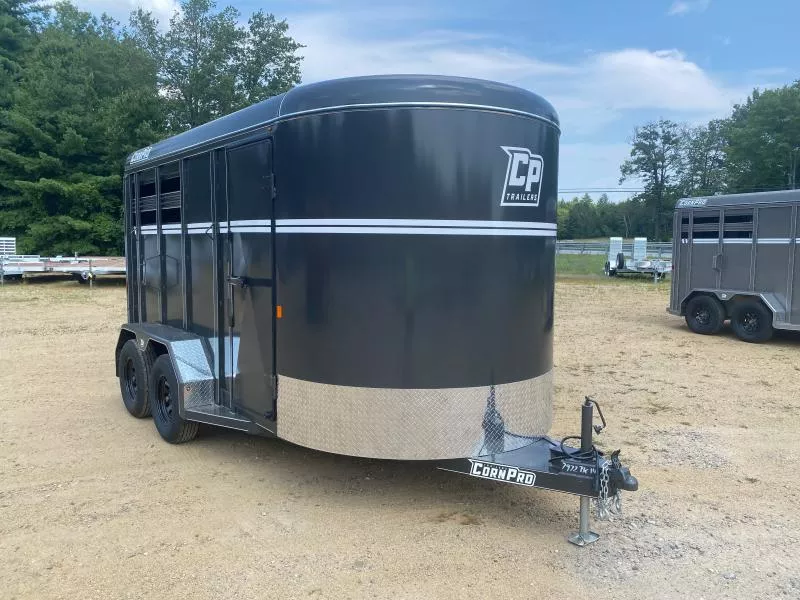 2025 CornPro 7x14 Steel 7K Slant Load Horse Trailer w/Extra Height