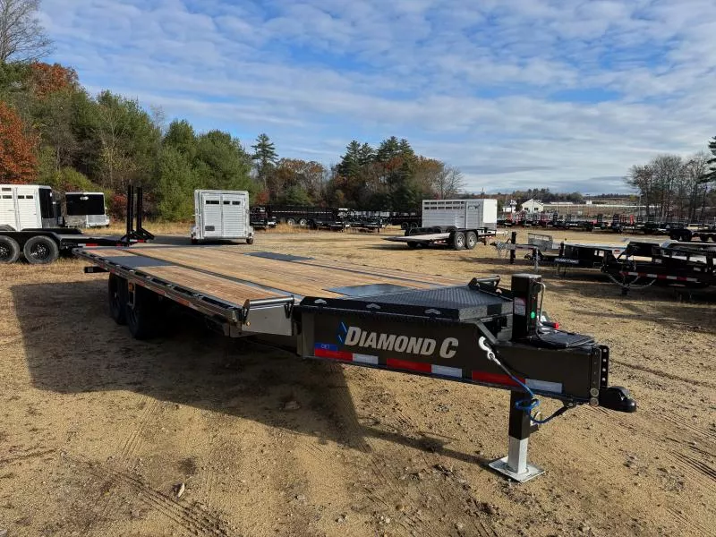 2026 Diamond C Trailers 8.5x22 Powder Coated 14.9K Full Tilt Deckover Equipment Trailer w/Under Box Storage