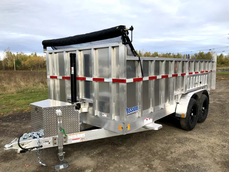 2026 Mission Trailers 7x16 14K Aluminum Hydraulic Dump w/36" Sides, Stowable Ramps, HD D-Rings, Barn Doors, Tarp Kit.