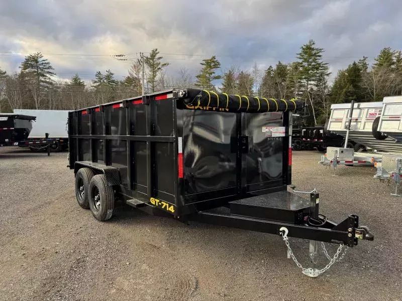 2026 Griffin Trailers 7x14 Powder Coated 14K High Side Dump Trailer w/Tarp Kit & Ramps