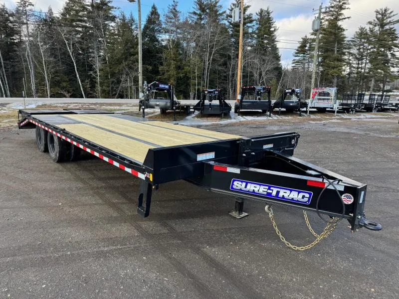 2026 Sure-Trac 8.5x20+5 Powder Coated 22.5K Deckover Equipment Trailer w/Full Width Ramps
