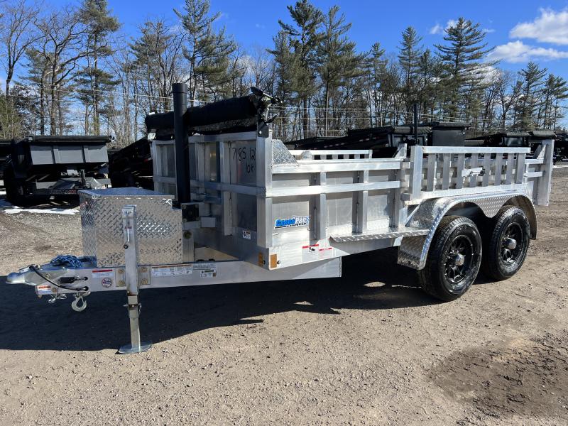 2025 CargoPro Trailers 6x12 Aluminum 10K Dump Trailer w/Ramps, Tarp Kit & Black Aluminum Wheels