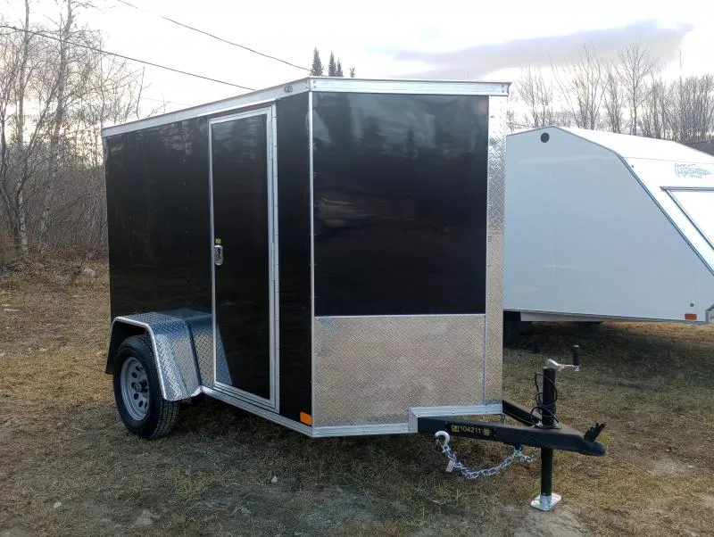 2026 Covered Wagon Trailers 5x8 Enclosed Cargo w/Extra Height, Spring Assist Ramp, Side Access Door