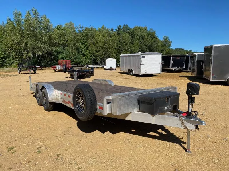 2020 Wolverine Trailers 7x22 Aluminum 14K Equipment Trailer w/Front Mount Ramps & Stab Jacks