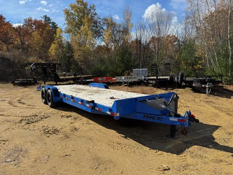 2023 Rice Trailers 7x24 Powder Coated 10k Car Hauler w/Slide-In Ramps