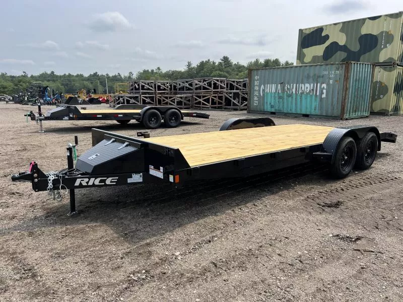 2025 Rice Trailers 7x20 7K Powder Coated Car Hauler w/Spare Mount & Toolbox