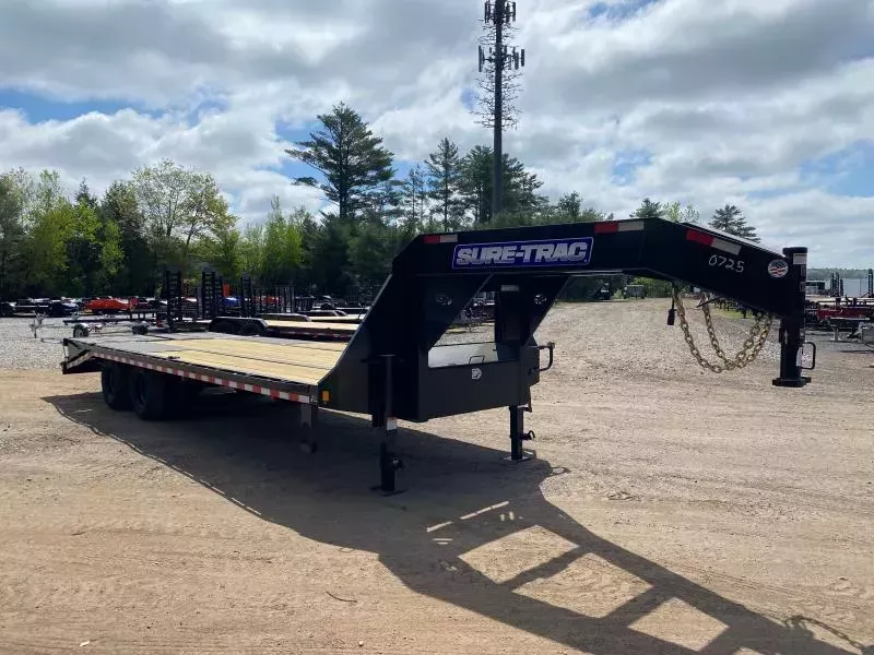 2026 Sure-Trac 8.5x20+5 Powder Coated 25.9K HD LowPro Gooseneck Equipment Trailer w/Full Width Ramps