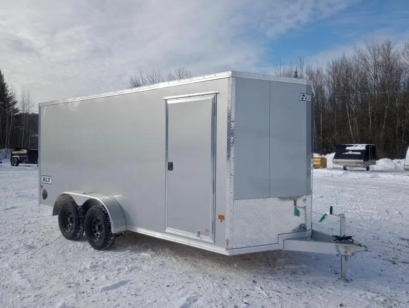 2026 E-Z Hauler XLT 7x16 7K Aluminum Enclosed Cargo w/Spring Assist Rear Ramp, Spare Tire & Mount