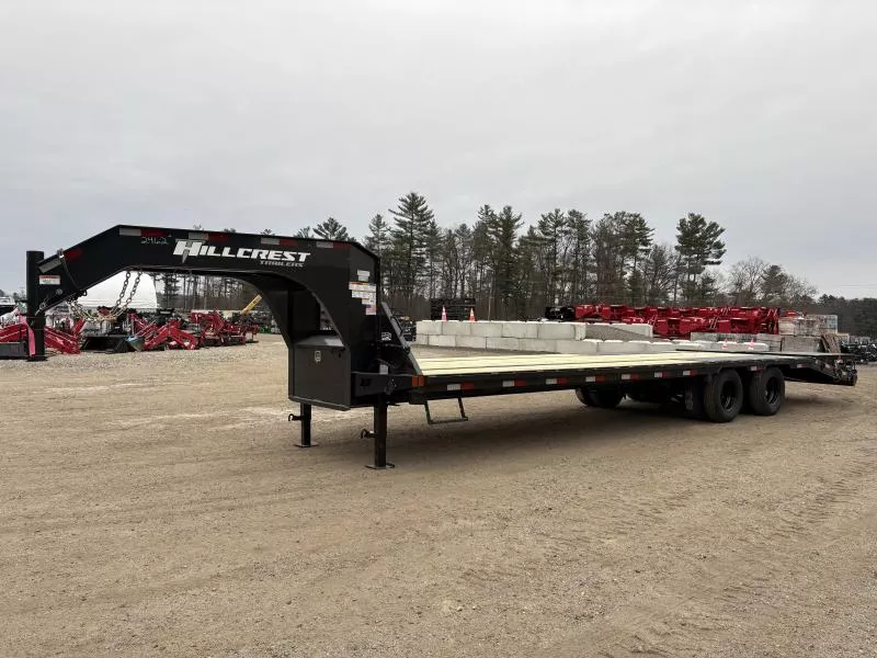 2026 Hillcrest Trailers 8.5x25+5 22.9K Gooseneck Deckover Equipment Trailer w/Storage Box, Spare Tire, & Retractable Steps